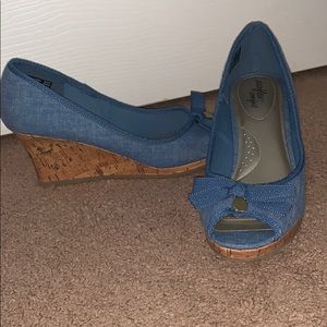 Denim wedges
